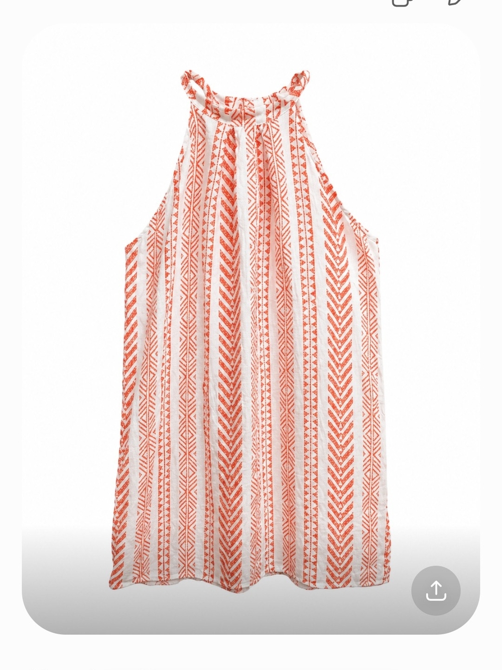 Bellambra 100% Linen Halter Dress Womens Large Coral White Boho size L